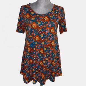 Lularoe Size XXS Multicolor Floral Print Perfect Tee Short Sleeve